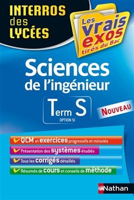 Sciences de l'ingénieur 2015 : terminale S, option SI