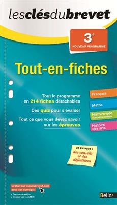 Tout-en-fiches, 3e : nouveau programme -  xxx