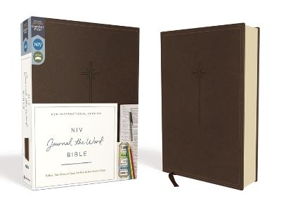 NIV, Journal the Word Bible (Perfect for Note-Taking), Leathersoft, Brown, Red Letter, Comfort Print -  Zondervan