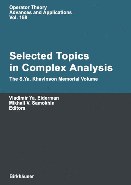 Selected Topics in Complex Analysis - 
