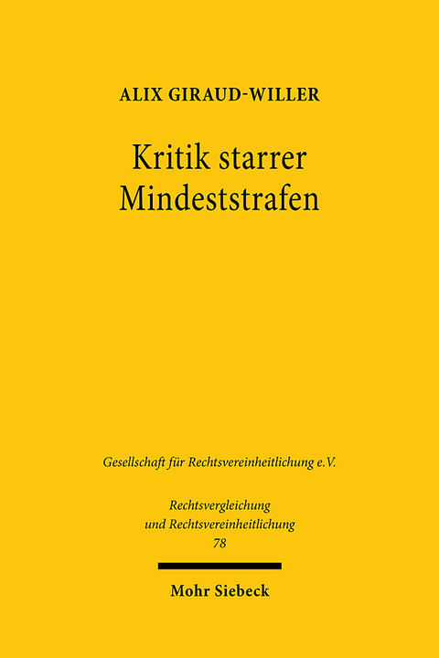 Kritik starrer Mindeststrafen - Alix Giraud-Willer