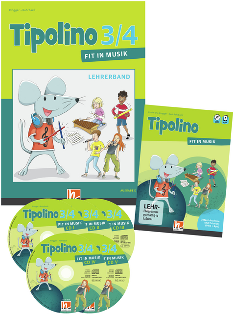Tipolino 3/4 - Fit in Musik. Paket inkl. DVD. Ausgabe D - Katrin-Uta Ringger, Kurt Rohrbach