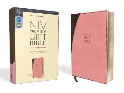 NIV, Premium Gift Bible, Leathersoft, Pink/Brown, Red Letter, Comfort Print -  Zondervan