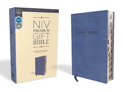 NIV, Premium Gift Bible, Leathersoft, Navy, Red Letter, Thumb Indexed, Comfort Print -  Zondervan
