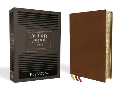 NASB, Thinline Bible, Premium Goatskin Leather, Brown, Premier Collection, Black Letter, Gauffered Edges, 2020 Text, Comfort Print -  Zondervan