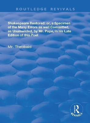 Shakespeare Restored - Lewis Theobald