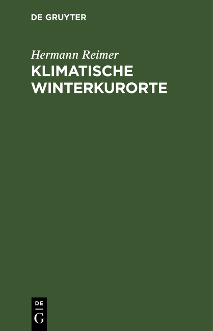 Klimatische Winterkurorte - Hermann Reimer
