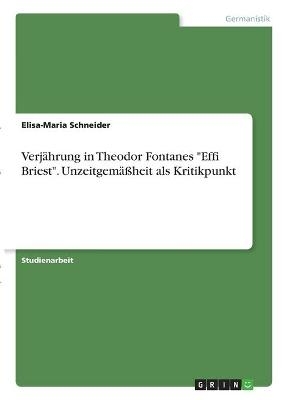 Verjährung in Theodor Fontanes "Effi Briest". Unzeitgemäßheit als Kritikpunkt - Elisa-Maria Schneider