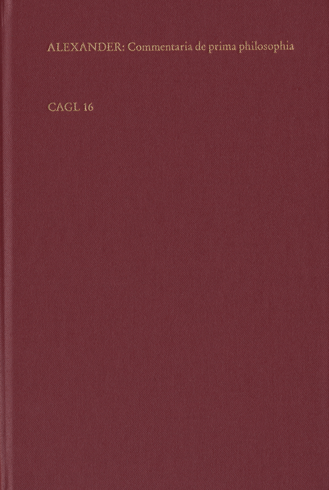 Commentaria in duodecim Aristotelis libros de prima philosophia -  Alexander Von Aphrodisias