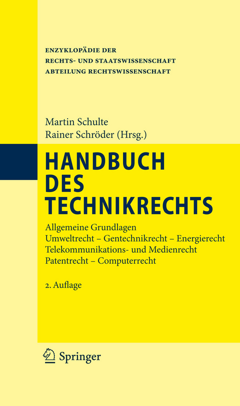 Handbuch des Technikrechts -  Rainer Schröder,  Martin Schulte