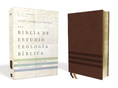 NVI Biblia de Estudio, Teolog�a B�blica, Leathersoft, Caf�, Interior a Cuatro Colores - 