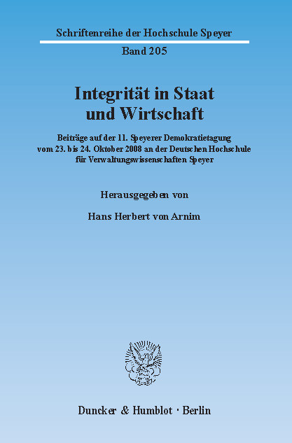 Integrität in Staat und Wirtschaft. -  Martin Plum