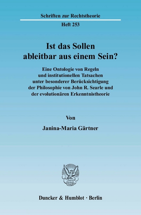 Ist das Sollen ableitbar aus einem Sein? -  Janina-Maria Gärtner