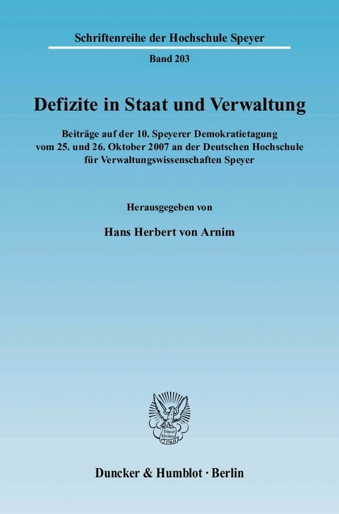 Defizite in Staat und Verwaltung. - 