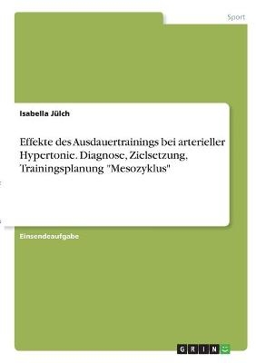 Effekte des Ausdauertrainings bei arterieller Hypertonie. Diagnose, Zielsetzung, Trainingsplanung "Mesozyklus" - Isabella Jülch