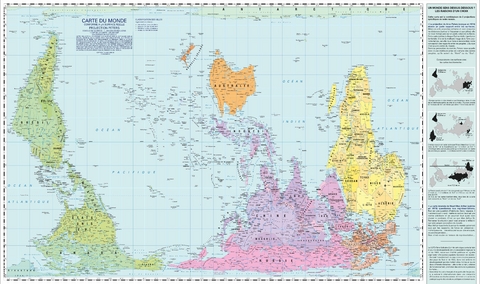 Carte du Monde, Conforme à la surface reelle, Projektion Peters, Echelle de surface 1:635500000 Millions
