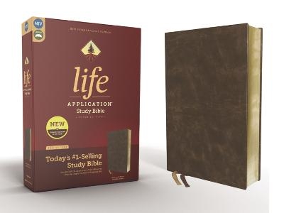 NIV, Life Application Study Bible, Third Edition, Bonded Leather, Brown, Red Letter -  Zondervan