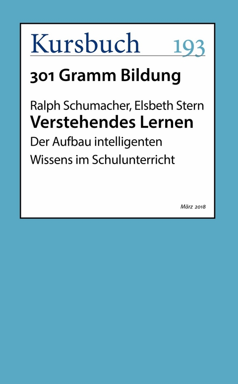 Verstehendes Lernen -  Elsbeth Stern,  Ralph Schumacher