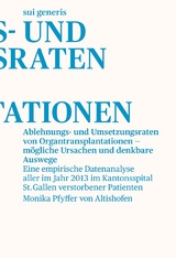 Ablehnungs- und Umsetzungsraten von Organtransplantationen – mögliche Ursachen und denkbare Auswege - Monika Pfyffer von Altishofen