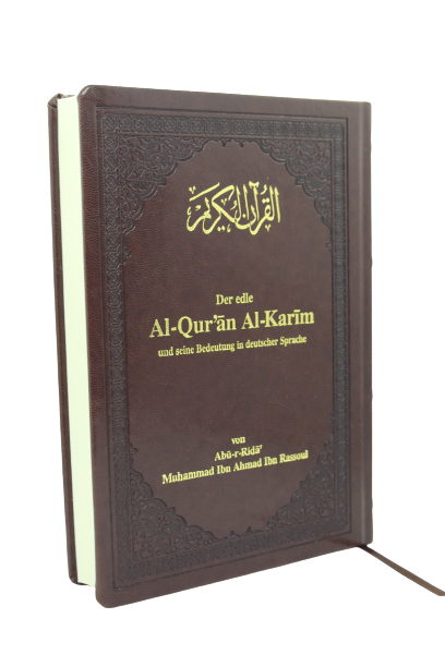 Der edle Koran, Al-Quran Al-Karim HOCHWERTIG, KUNSTLEDER und seine Bedeutung in deutscher Sprache - 