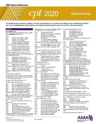 CPT 2020 Express Reference Coding Card: Ophthalmology -  American Medical Association