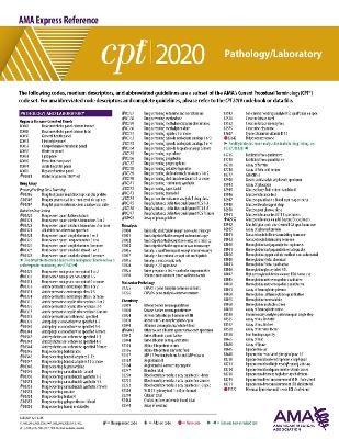 CPT 2020 Express Reference Coding Card: Pathology/Laboratory -  American Medical Association