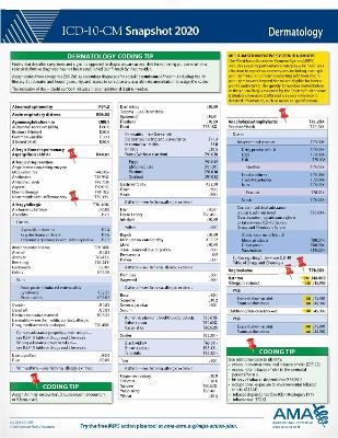 ICD-10-CM 2020 Snapshot Coding Card: Dermatology -  American Medical Association