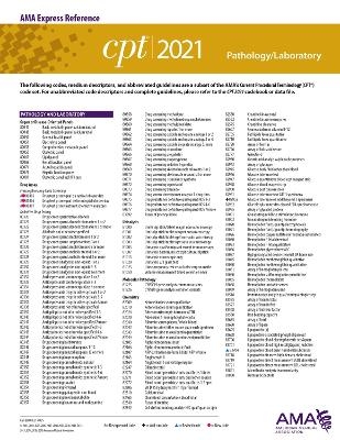 CPT 2021 Express Reference Coding Card: Pathology/Laboratory -  American Medical Association