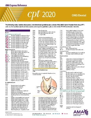 CPT 2020 Express Reference Coding Card: OMS/Dental -  American Medical Association