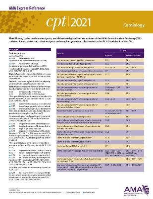 CPT 2021 Express Reference Coding Card: Cardiology -  American Medical Association