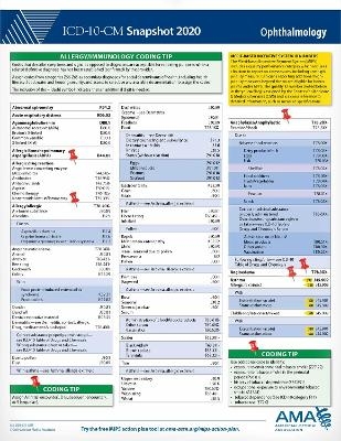 ICD-10-CM 2020 Snapshot Coding Card: Ophthalmology -  American Medical Association