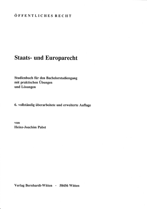 Staats- und Europarecht - Heinz-Joachim Pabst