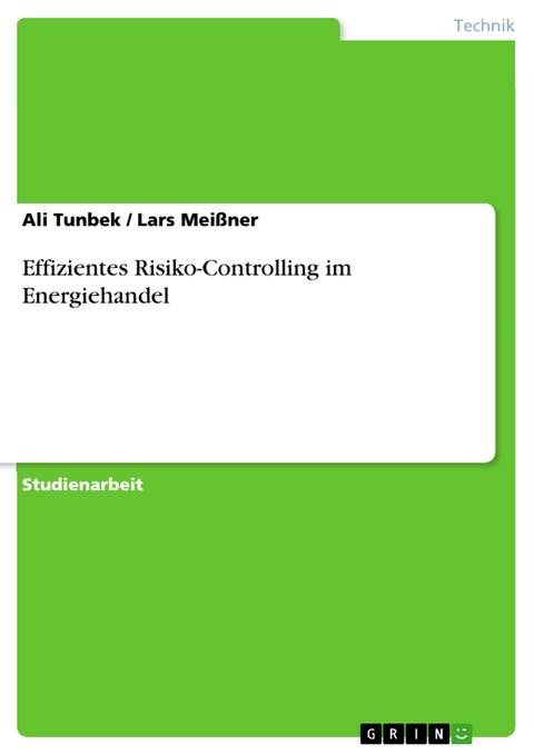 Effizientes Risiko-Controlling im Energiehandel - Ali Tunbek, Lars Meißner