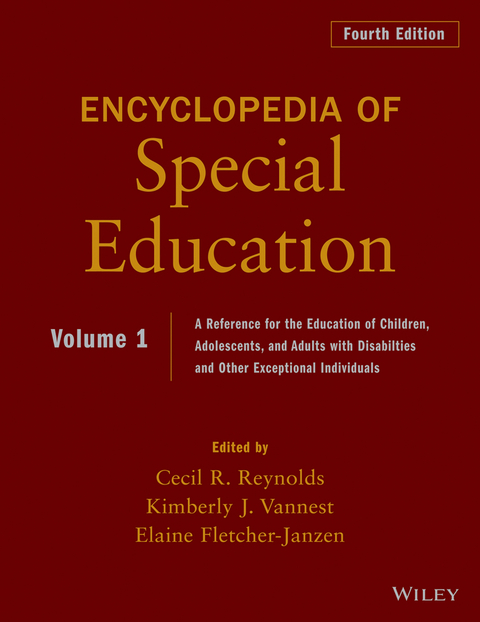 Encyclopedia of Special Education, Volume 1 - 