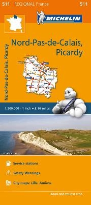 Nord-Pas-de-Calais, Picardy - Michelin Regional Map 511 -  Michelin