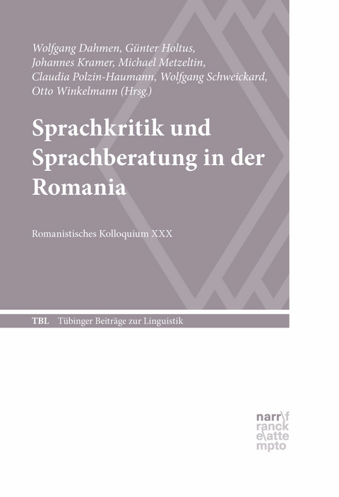 Sprachkritik und Sprachberatung in der Romania - 