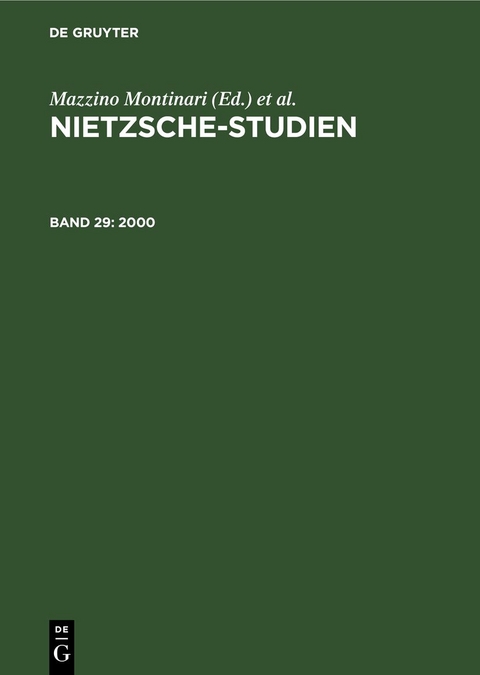 Nietzsche-Studien / 2000 - 