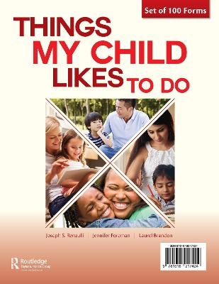 Things My Child Likes to Do Forms - Joseph Renzulli, Jennifer Foreman, Laurel Brandon