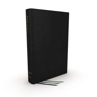 NET Bible, Thinline Large Print, Genuine Leather, Black, Thumb Indexed, Comfort Print - Thomas Nelson