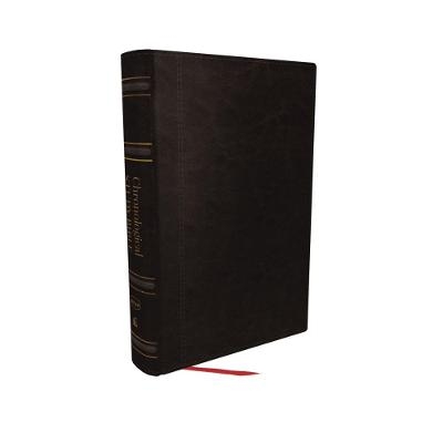 NKJV, Chronological Study Bible, Leathersoft, Black, Comfort Print - Thomas Nelson