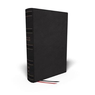 NKJV, Single-Column Wide-Margin Reference Bible, Genuine Leather, Black, Red Letter, Comfort Print - Thomas Nelson