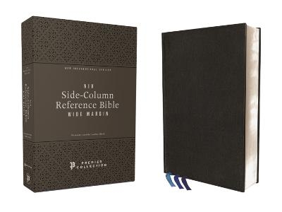 NIV, Wide Margin Side Column Reference Bible, Premium Goatskin Leather, Black, Premier Collection, Black Letter, Art Gilded Edges, Comfort Print -  Zondervan