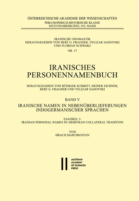 Iranische Namen in Nebenüberlieferungen indogermanischer Sprachen, Band V - Hrach Martirosyan